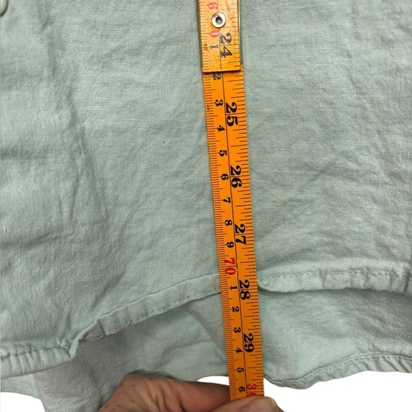 Onia Men’s Teal Mint Blue Linen Blend Casual Long Sleeve Button Down Size XL - Picture 10 of 11